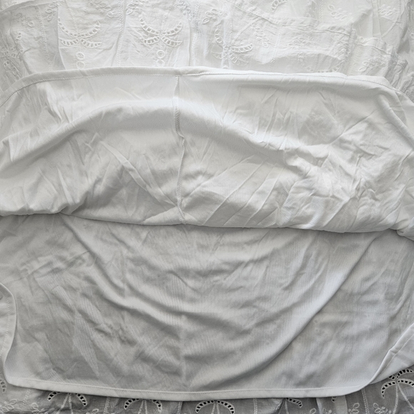 NWT - Cotton LEA White Tiered Embroidered Eyelet Maxi Dess - Size L - Picture 8 of 14